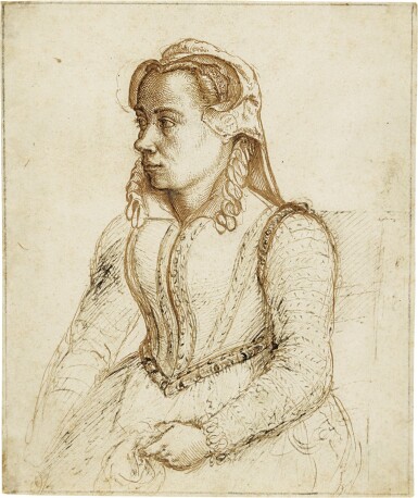 Half-length portrait of a seated woman