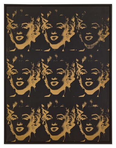 Andy Warhol, 9 Gold Marilyns (Reversal Series) | 《九幅瑪麗蓮・夢露（反面系列）》