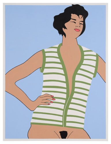 Brown Woman in Sleeveless Sweater
