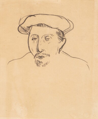 Auto portrait au béret (recto); Falaises dans la mer (verso)