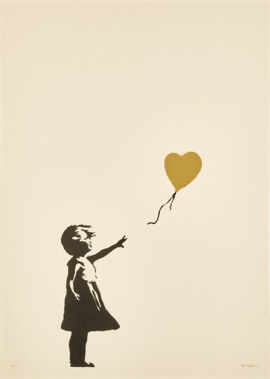Banksy & Eine, Girl with Balloon – Colour AP (Gold)