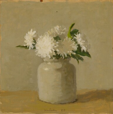 White Flowers in a White Vase
