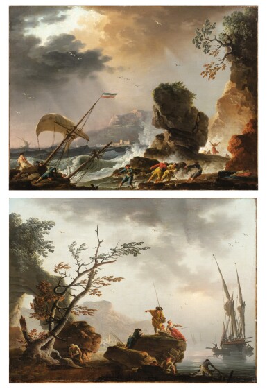 Fishermen at Sunrise;  A Storm