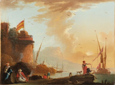 A port at sunset