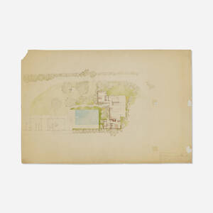 Architectural color rendering for the Adolph Brown Residence, Malibu
