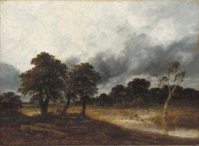 A Shepherd and his Herd crossing the River before the Storm