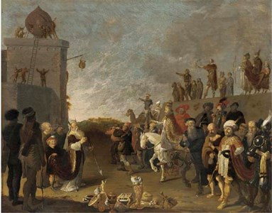 An Allegorical Scene with Moses and Aaron and a Pope
