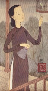 Femme à l'eventail et l'oiseau (lady with a fan and bird)