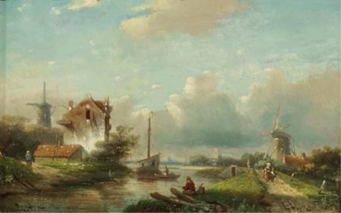 A river landscape in summer