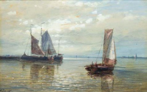 Sailing vessels in a calm