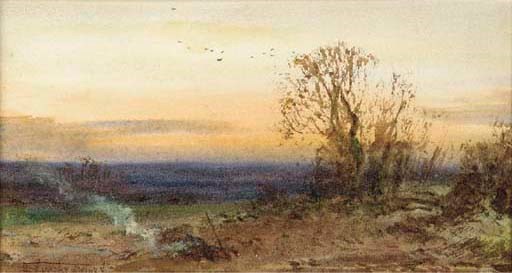 Landscape in sunset