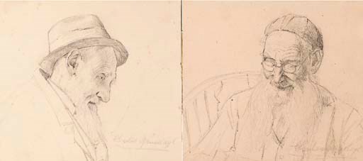 Portrait of an elderly gentleman, in profile; and Portrait of a gentleman, seated