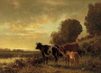 Sunset with Cows