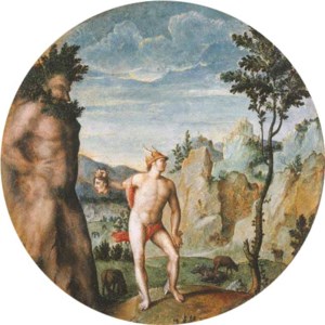 Perseus turning Atlas to stone