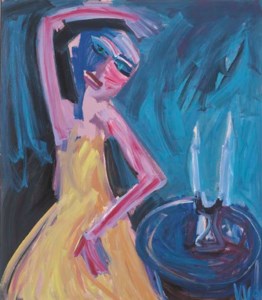 WOMAN WITH CANDLES