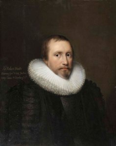 Portrait of Sir Robert Heath (1575-1649), half-length, in a black doublet with a white ruff