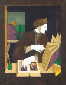 Dante in his study