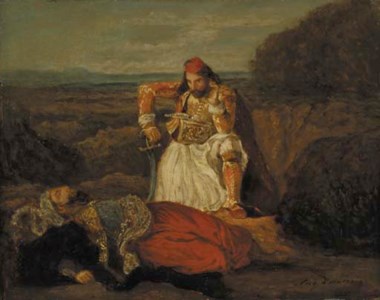 The Giaour contemplating the dead Hassan