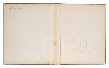 A sketchbook with 18 pages of drawings (one double-sided) mostly for the spandrel depicting St Matthew the Evangelist for the dome of St Paul's Cathedral