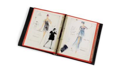 An original folder of twenty-five sketches and documentation | Classeur original de vingt-cinq croquis, inspiration et documentation 