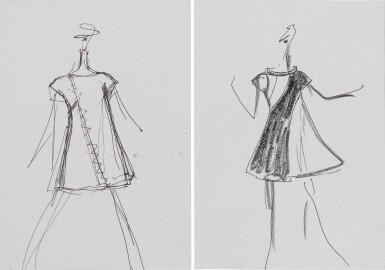 Two original studies for fashion | Deux croquis de mode originaux