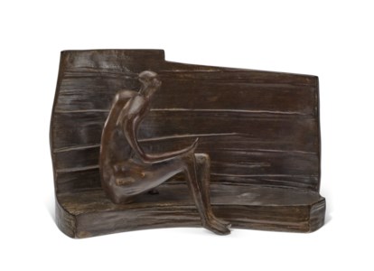 Maquette for Seated Figure against Curved Wall