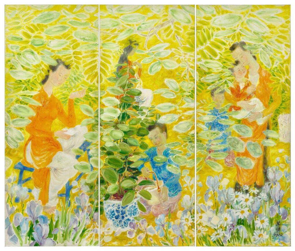 Le Pho, Figures in a garden