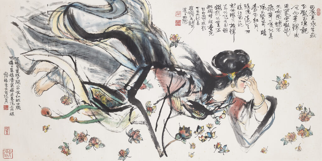 Nymph Scattering Flowers