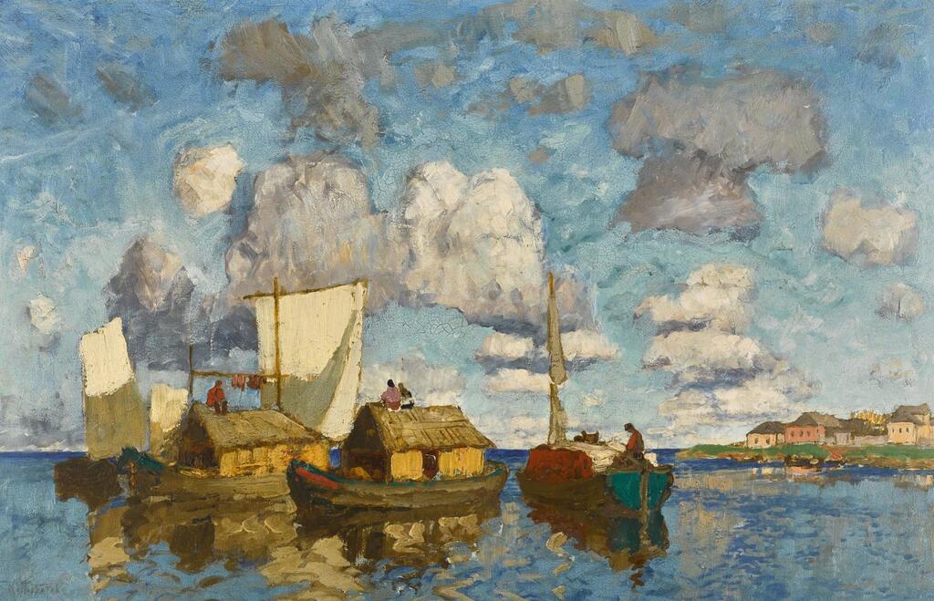 Barges by the Riverbank