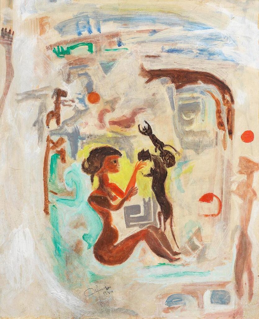 Woman with Cats