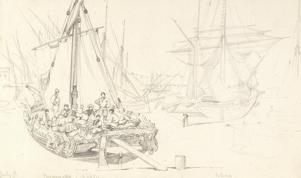 A collection of sixteen sketches, to include: The Customs House, Portsmouth
