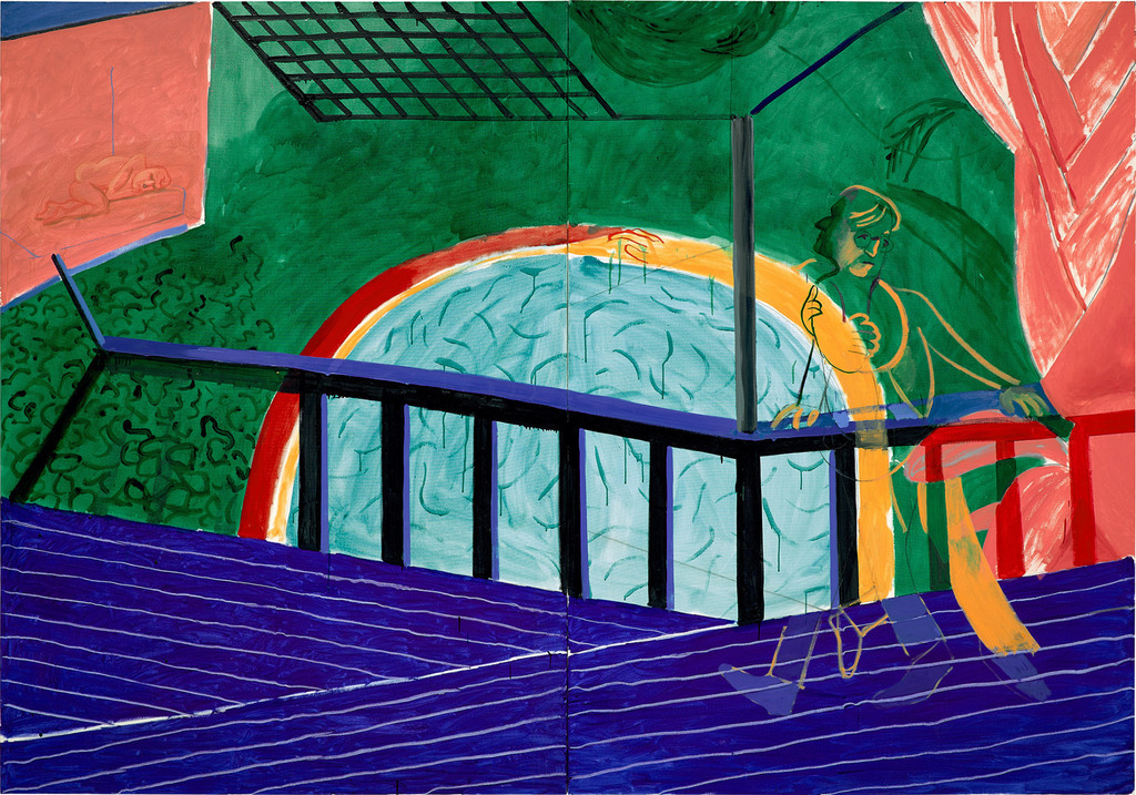 David Hockney, Self-Portrait on the Terrace