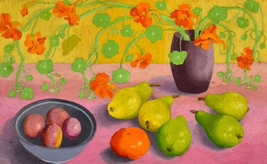 Still Life Nasturtiums and Pears