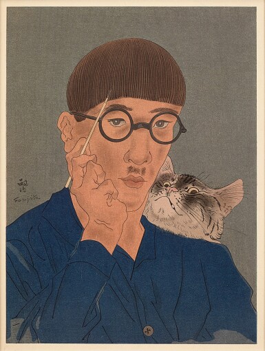 Léonard Tsuguharu Foujita 藤田嗣治 | Self-portrait with cat 