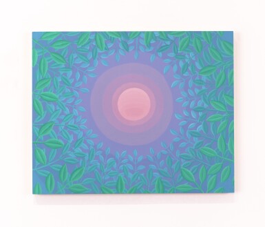 Leaf Tunnel with Moon (Green, Blue, Purple)