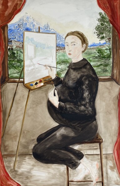 Sofo pregnant, painting