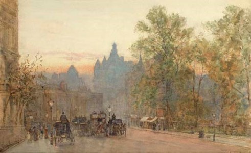 View of Knightsbridge, westward from Hyde Park Corner