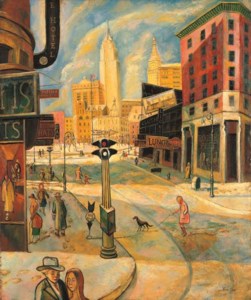 Yun Gee, Old Broadway in Winter