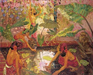 Adrien-Jean Le Mayeur, By the lotus pond