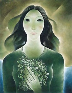 Woman and flowers