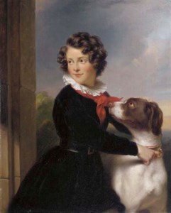 Portrait of Carel Augustus Bernard Désiré Rijk (born 1828), aged eleven, with his dog