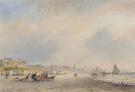 The coast at Scheveningen, with the Kurhaus in the foreground