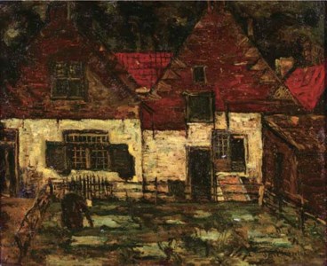 Oude huizen met bleekveldje