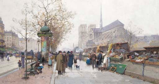 Bouquinistes sur le quai de Tournelle, Paris