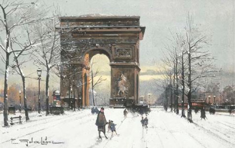 L'arc de Triomphe sous la neige