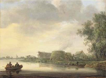 JAN JOSEFSZ. VAN GOYEN, A river landscape with lime-kilns