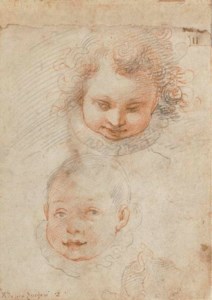 The heads of two boys