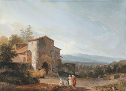 Vue de l'abbaye de Pommier, au pied du Châble, um 1825