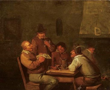 Boors singing and drinking in an inn