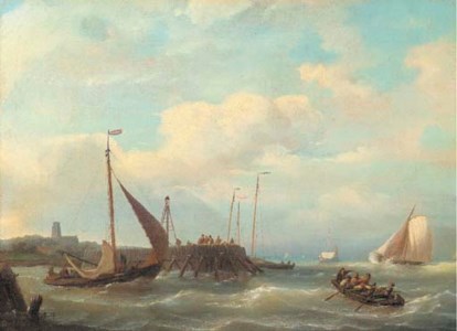 Dutch fishing boats off a jetty